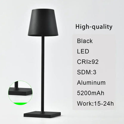 Modern acrylic crystal art led table lamp bedroom cordless light