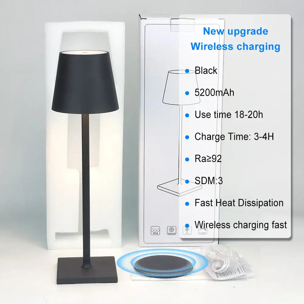 Modern acrylic crystal art led table lamp bedroom cordless light