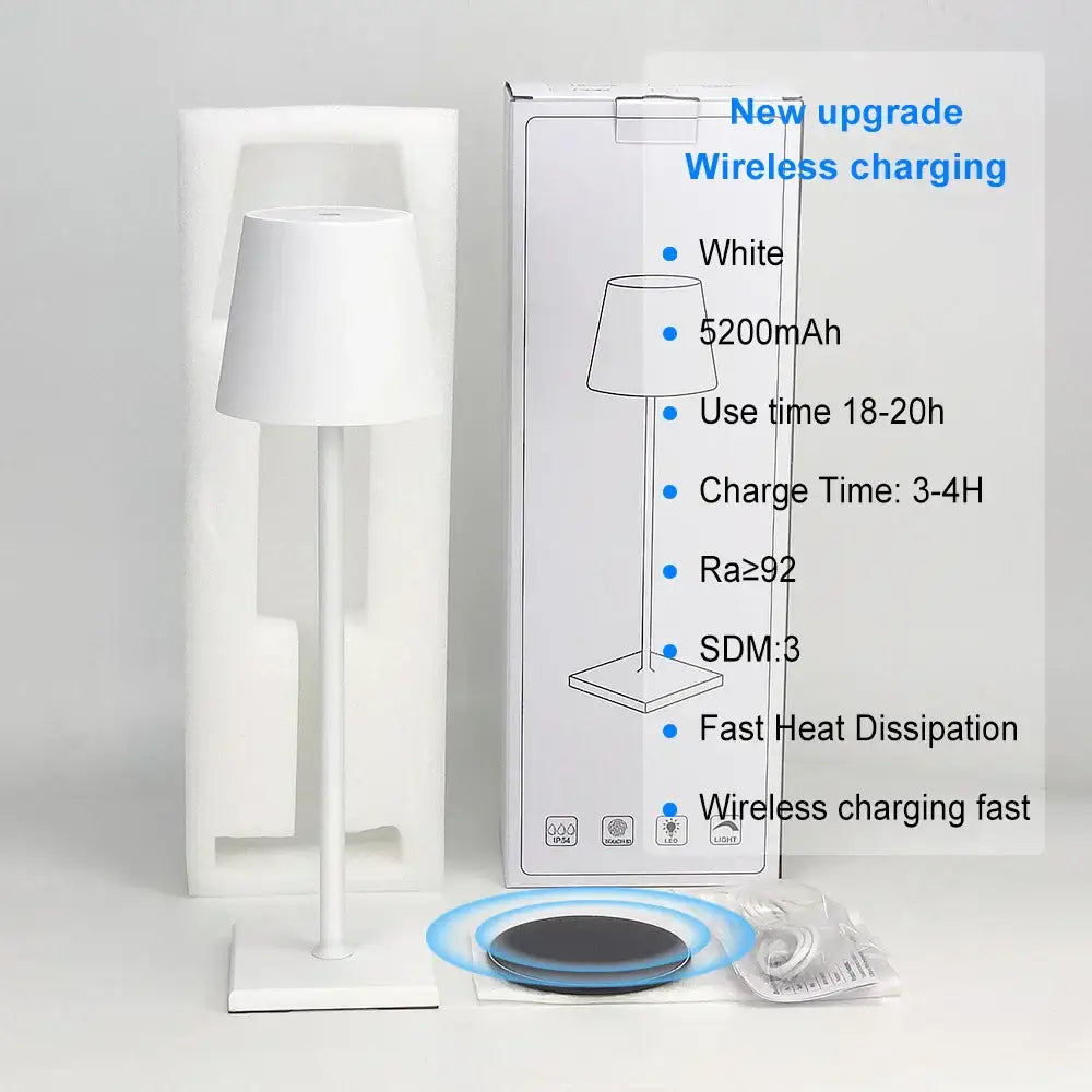 Modern acrylic crystal art led table lamp bedroom cordless light