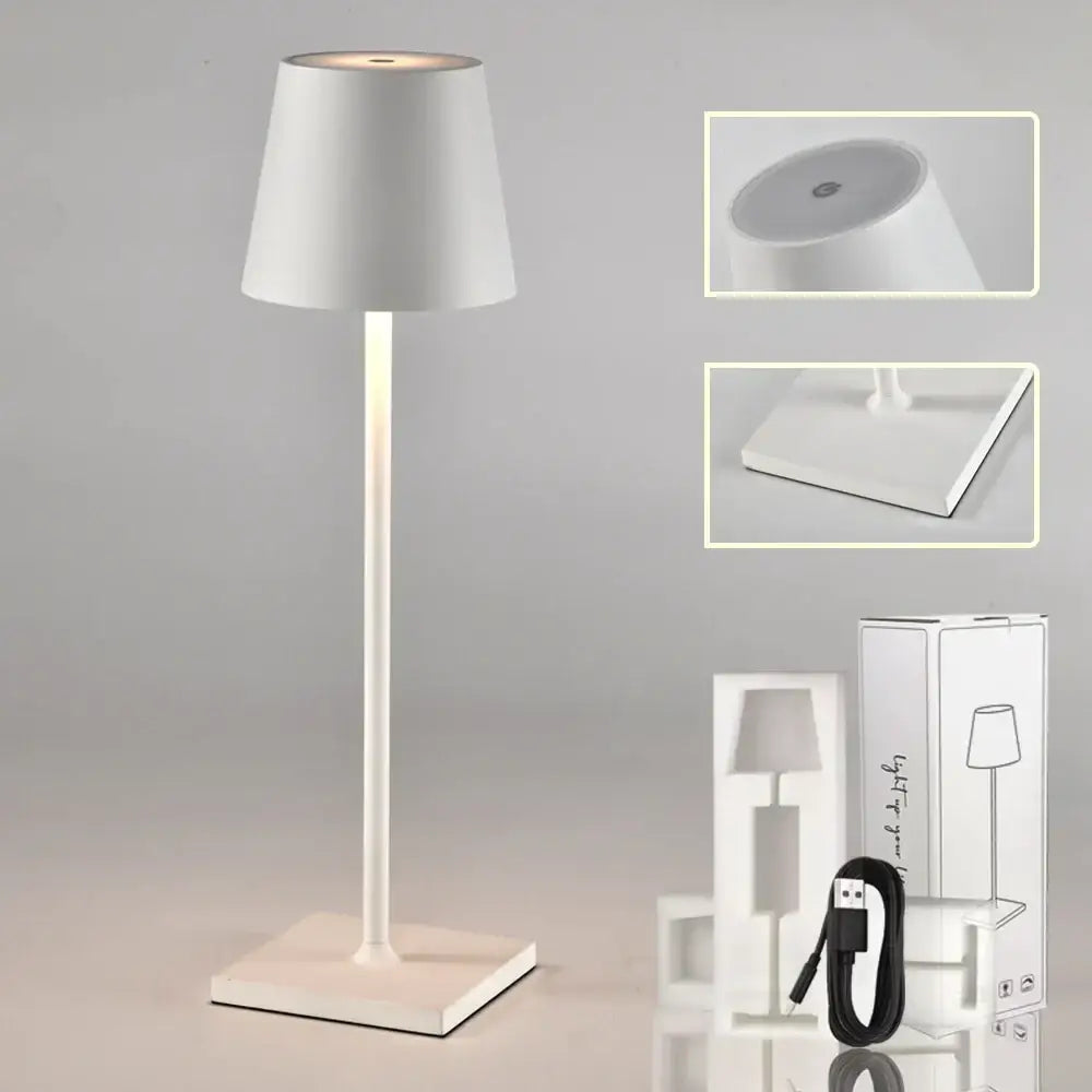 Modern acrylic crystal art led table lamp bedroom cordless light