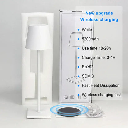 Modern acrylic crystal art led table lamp bedroom cordless light