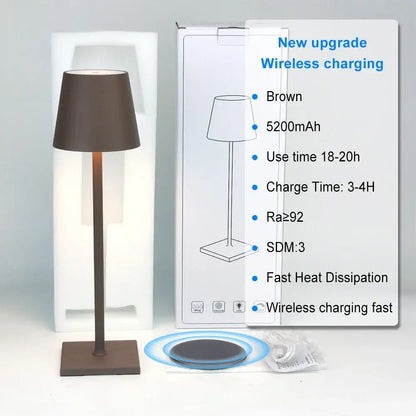 Modern acrylic crystal art led table lamp bedroom cordless light