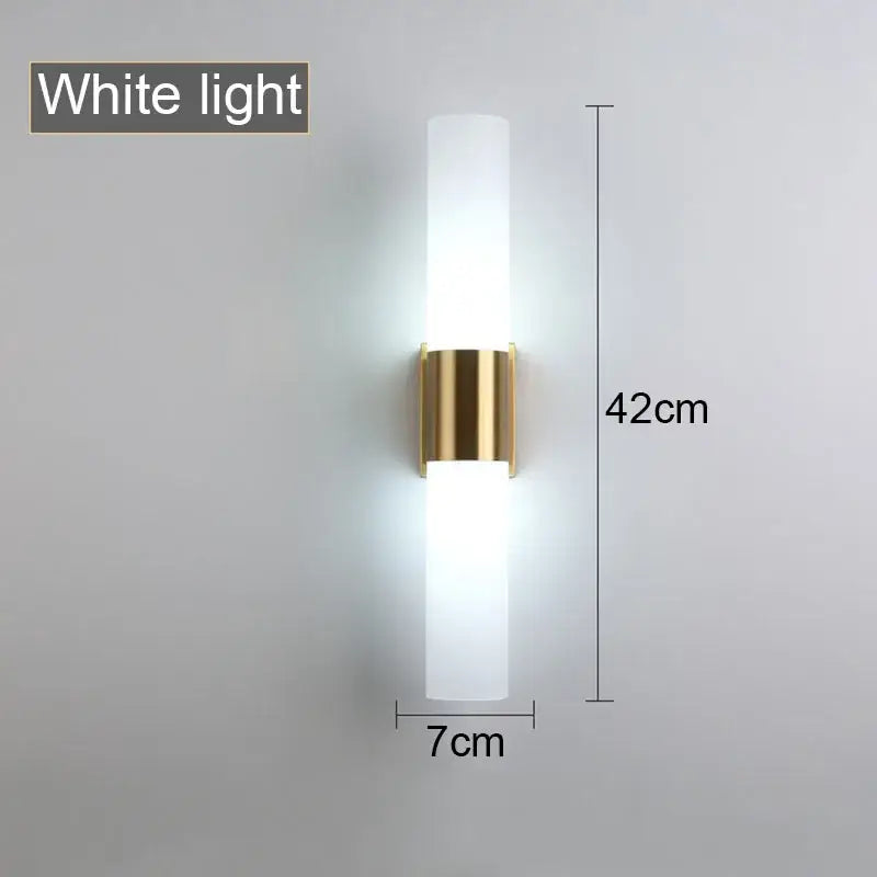Modern gold acrylic cylinder wall lamp for bedroom