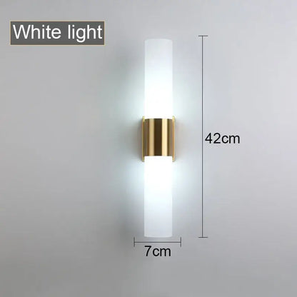 Modern gold acrylic cylinder wall lamp for bedroom