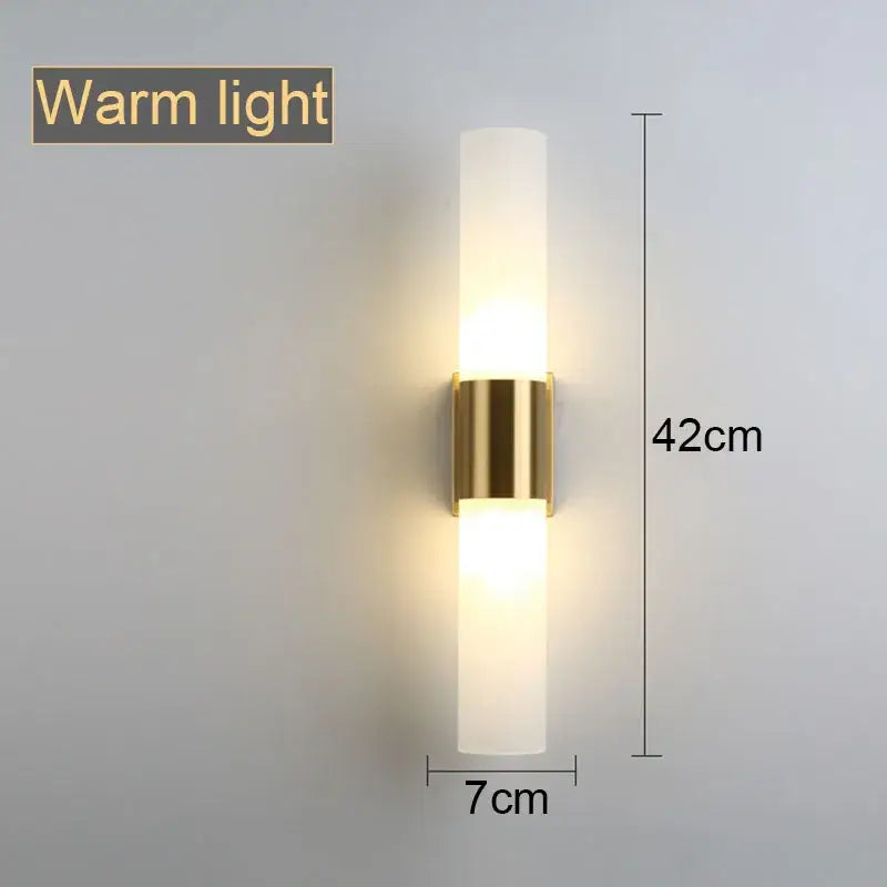 Modern gold acrylic cylinder wall lamp for bedroom