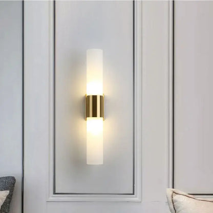 Modern gold acrylic cylinder wall lamp for bedroom