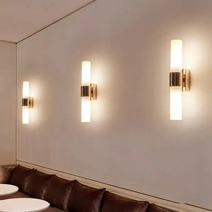Modern gold acrylic cylinder wall lamp for bedroom