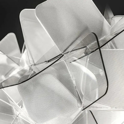 White acrylic flower led table lamp for bedroom lighting