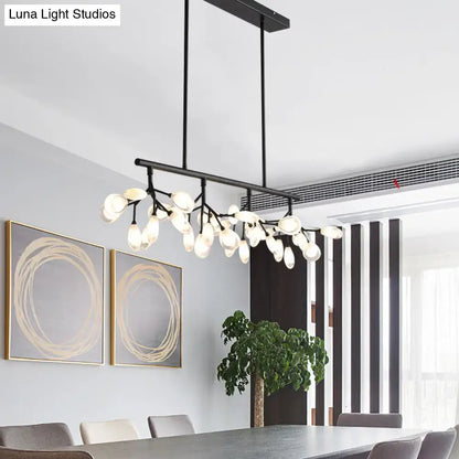 Modern rose gold branch island lighting fixture dining room