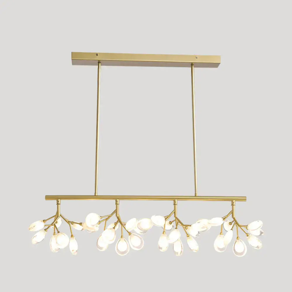 Modern rose gold branch island lighting fixture dining room