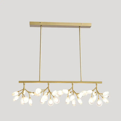 Modern rose gold branch island lighting fixture dining room