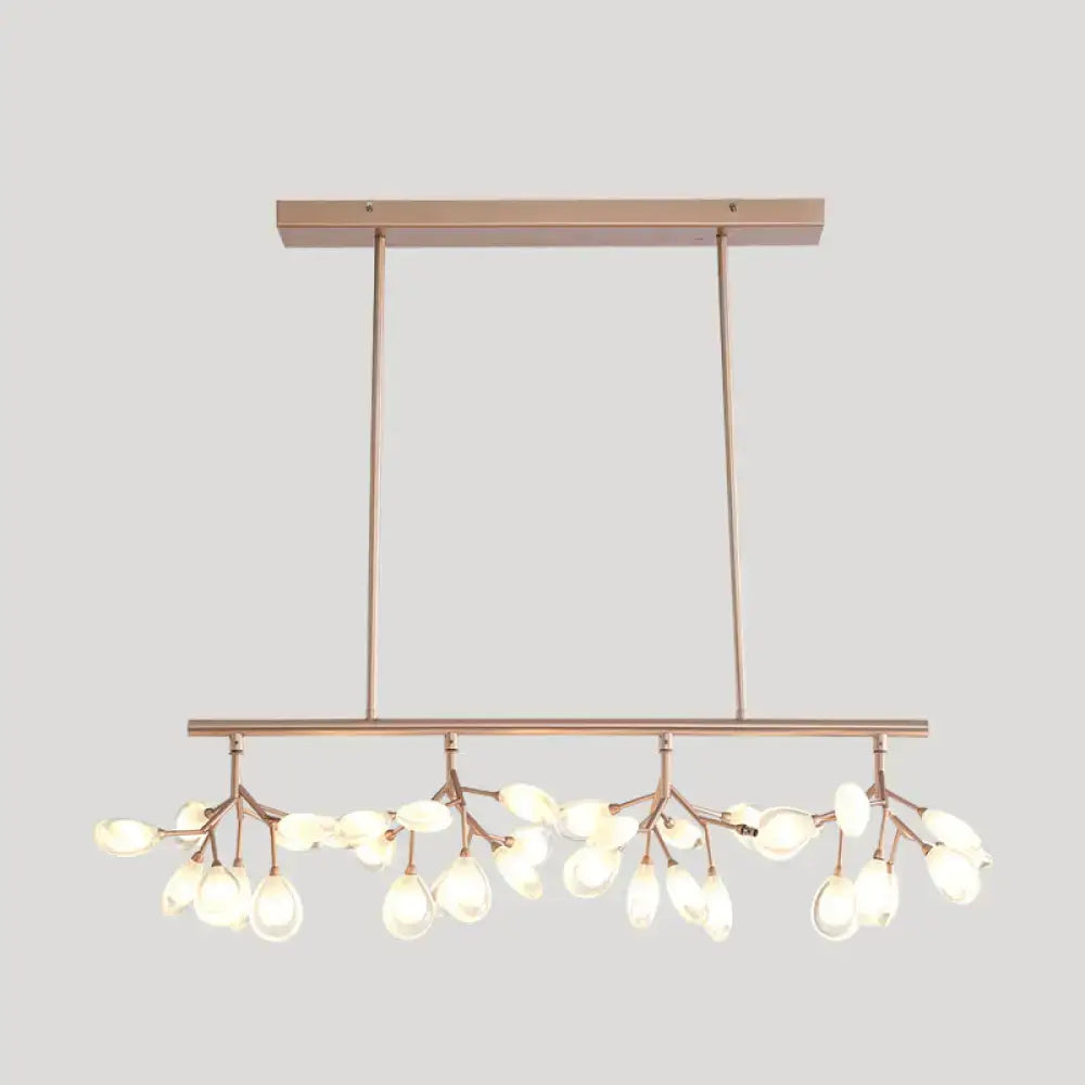 Modern rose gold branch island lighting fixture dining room