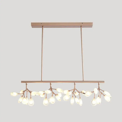 Modern rose gold branch island lighting fixture dining room