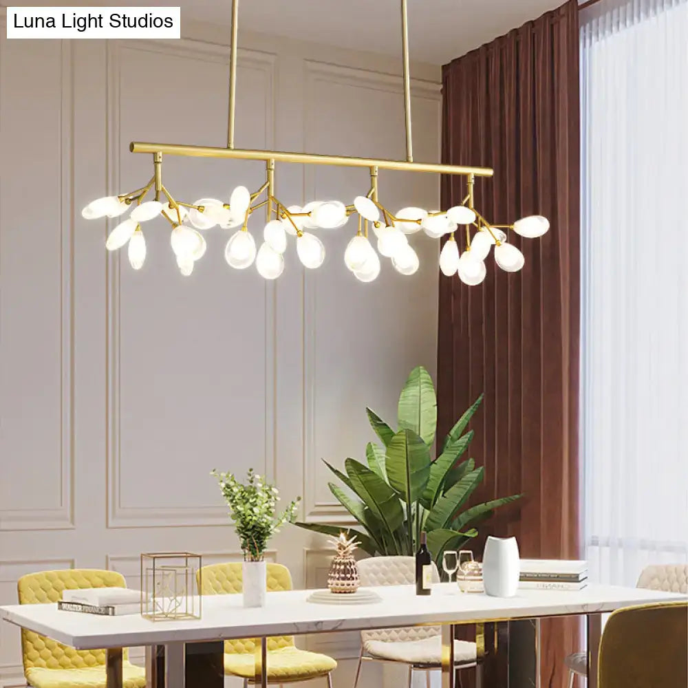 Modern rose gold branch island lighting fixture dining room