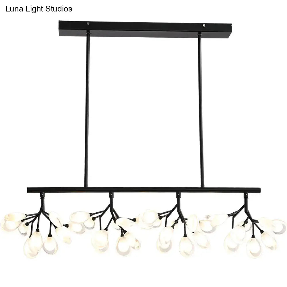 Modern rose gold branch island lighting fixture dining room