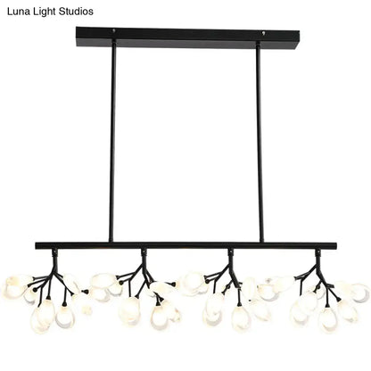 Modern rose gold branch island lighting fixture dining room
