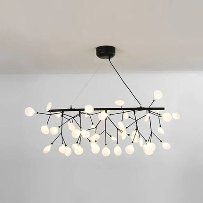 Modern black branching led hanging light for dining room