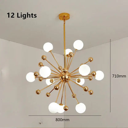 acrylic molecule chandelier gold dining room globe lamp