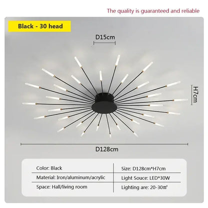 acrylic sunflower ceiling lamp gold starburst living room