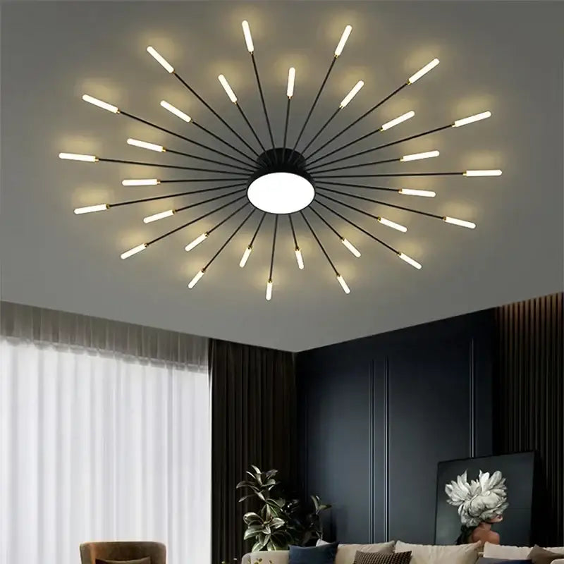 acrylic sunflower ceiling lamp gold starburst living room