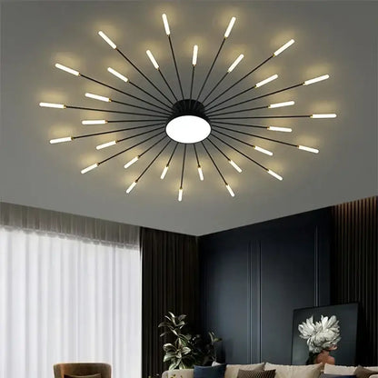 acrylic sunflower ceiling lamp gold starburst living room