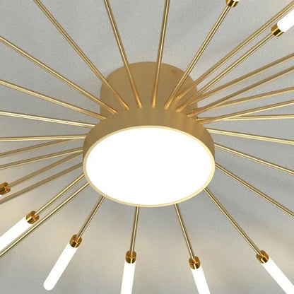 acrylic sunflower ceiling lamp gold starburst living room