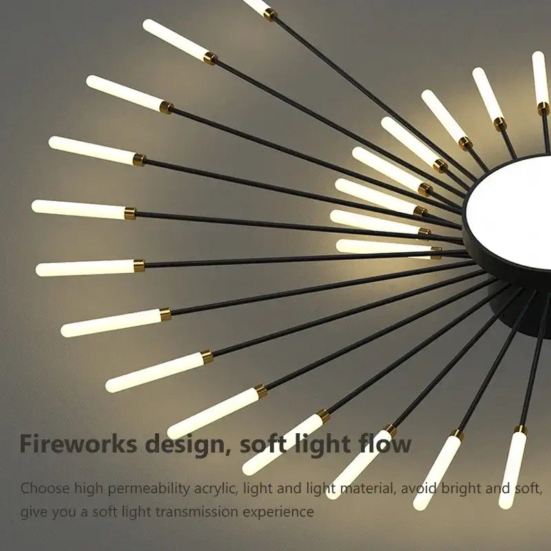 acrylic sunflower ceiling lamp gold starburst living room