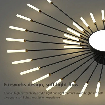 acrylic sunflower ceiling lamp gold starburst living room