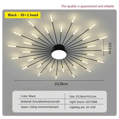 acrylic sunflower ceiling lamp gold starburst living room