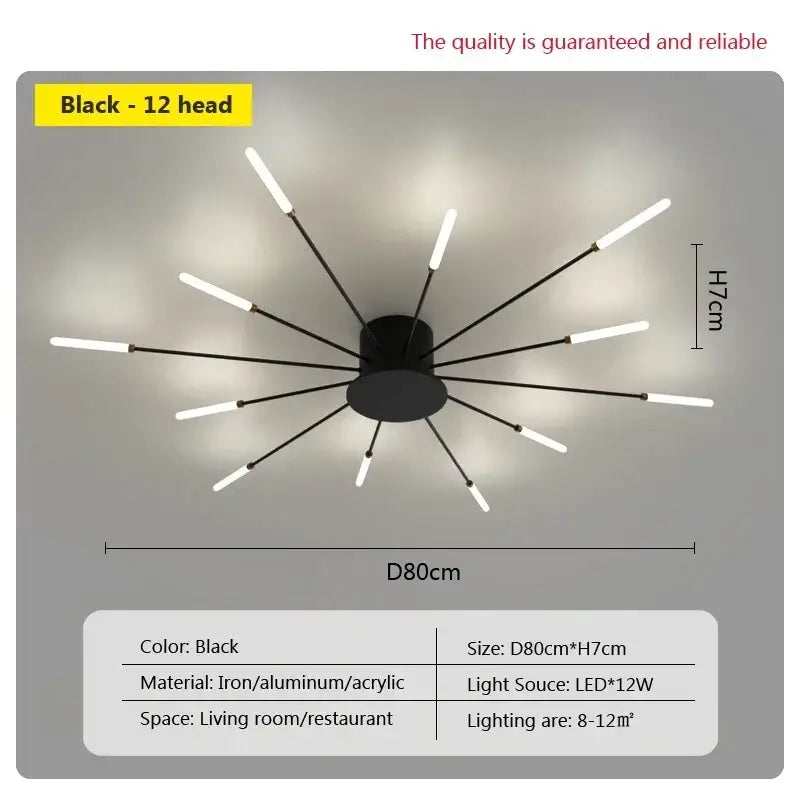 acrylic sunflower ceiling lamp gold starburst living room