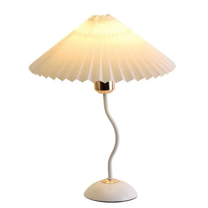adjustable pleated table lamp cream & gold bedroom light