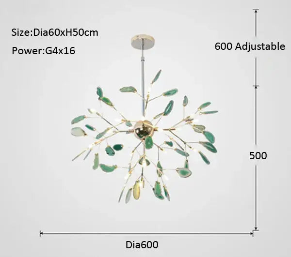 agate branch chandelier gold glass dining room light