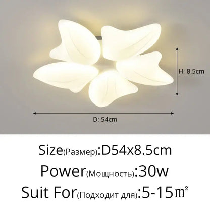 Modern white aisal flower ceiling chandelier for living room dimming