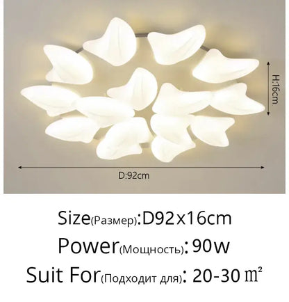 Modern white aisal flower ceiling chandelier for living room dimming