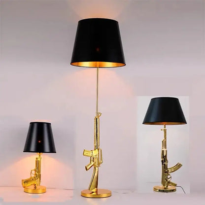 Modern gold ak47 gun design table lamp living room decor