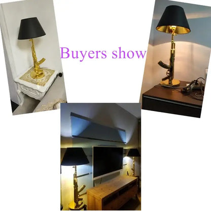 Modern gold ak47 gun design table lamp living room decor