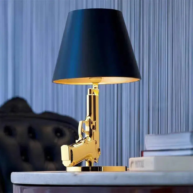 Luxury gold ak47 guns floor lamp bedroom art deco light