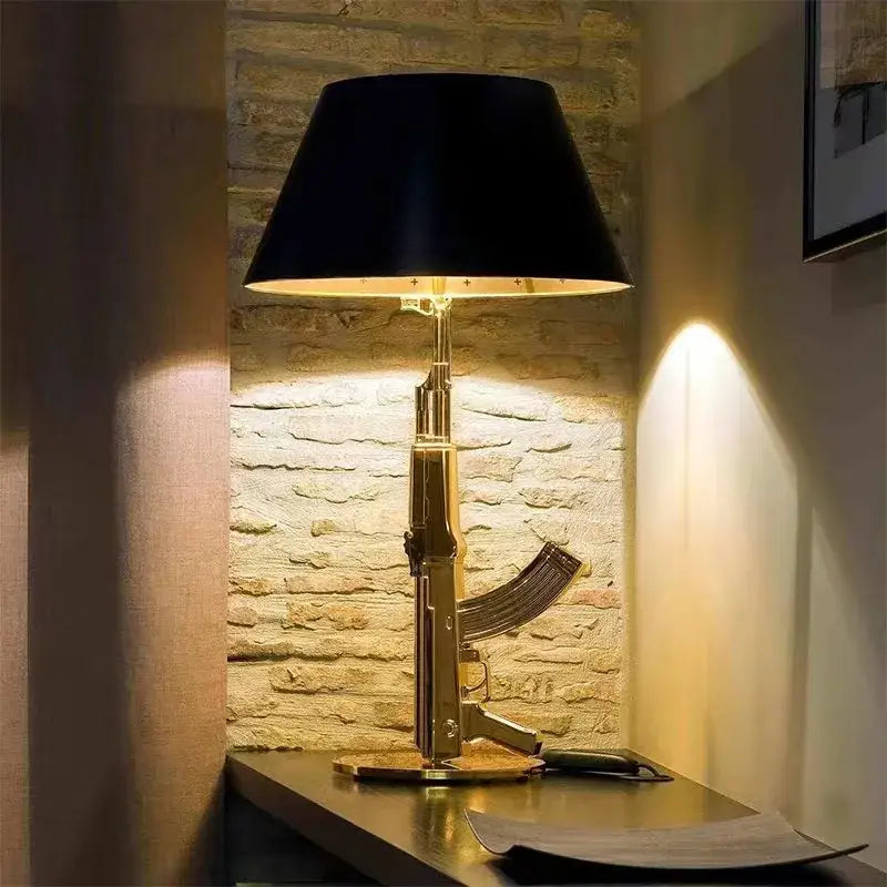 Luxury gold ak47 guns floor lamp bedroom art deco light