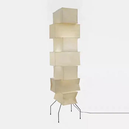Noguchi floor lamp sculptural cream paper light for living room
