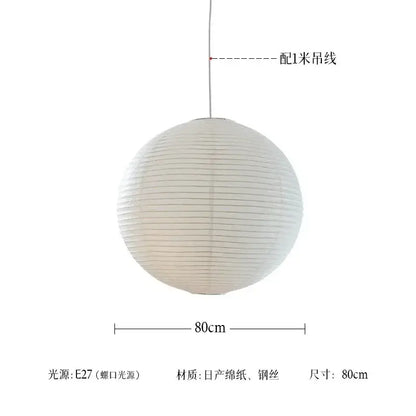 Wabi-sabi white paper noguchi led pendant lights living room
