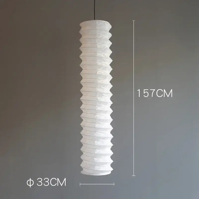 Retro cream paper spiral akari noguchi pendant light living room