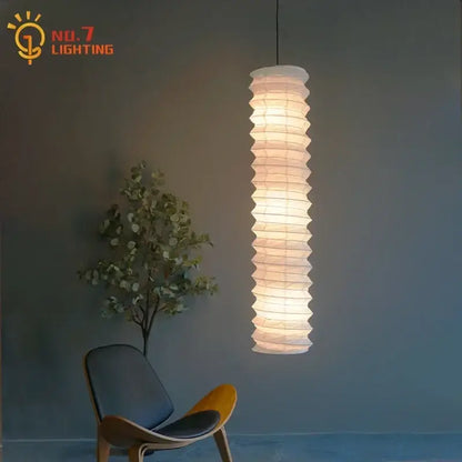 Retro cream paper spiral akari noguchi pendant light living room