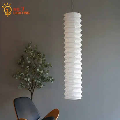 Retro cream paper spiral akari noguchi pendant light living room