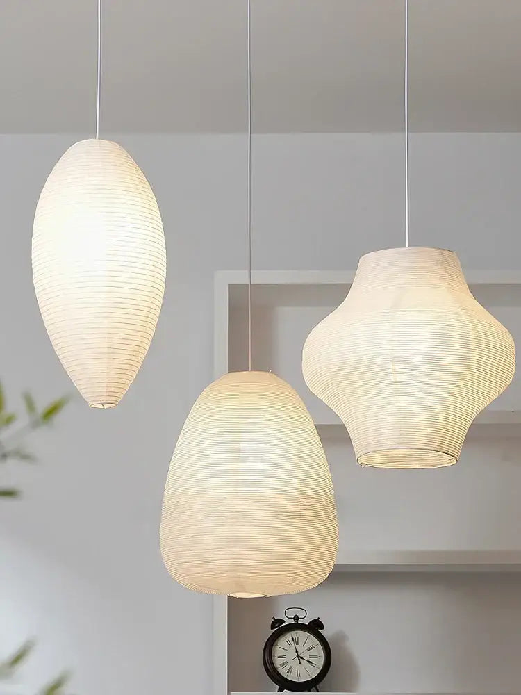Square white rice paper pendant light for living room