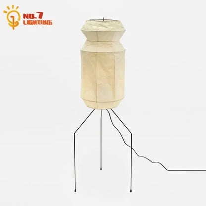 Modern geometric cream noguchi rice paper table lamp living room