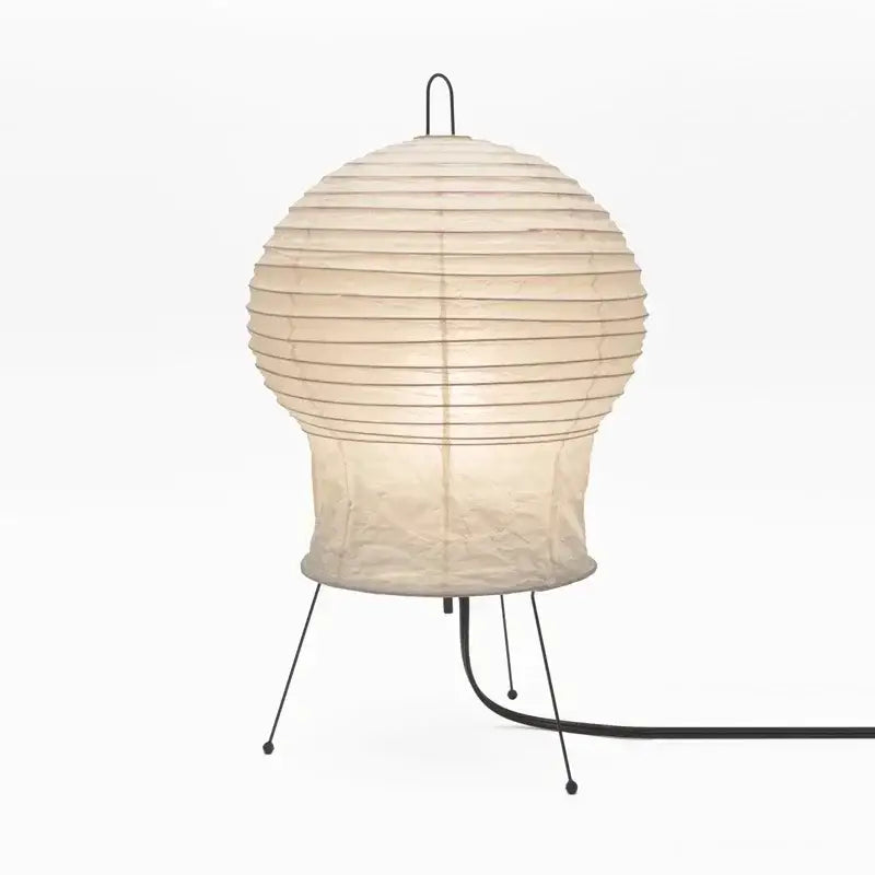 Modern geometric cream noguchi rice paper table lamp living room
