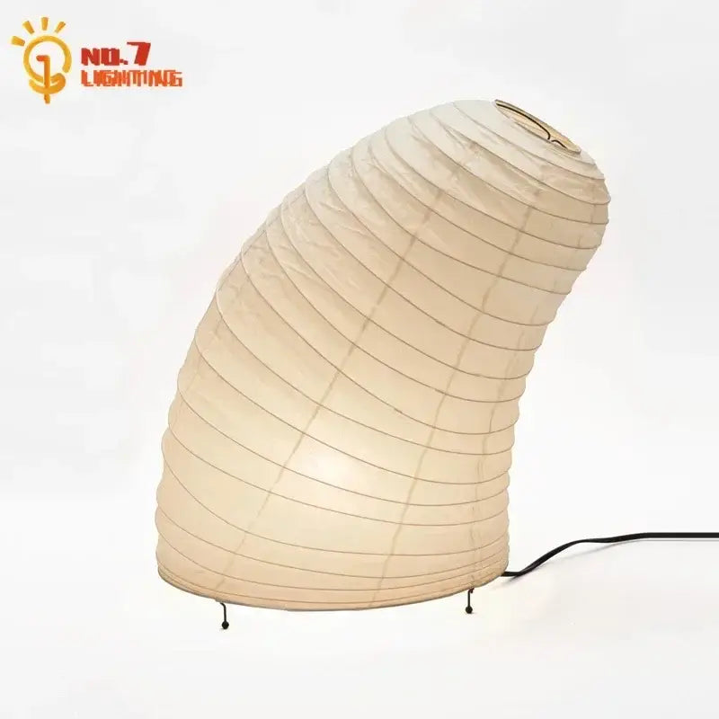 Modern geometric cream noguchi rice paper table lamp living room