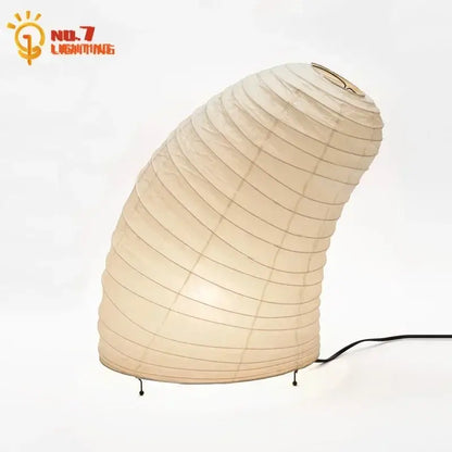 Modern geometric cream noguchi rice paper table lamp living room