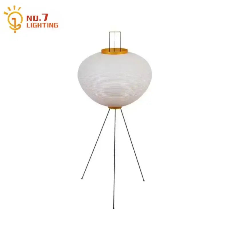 Modern geometric cream noguchi rice paper table lamp living room