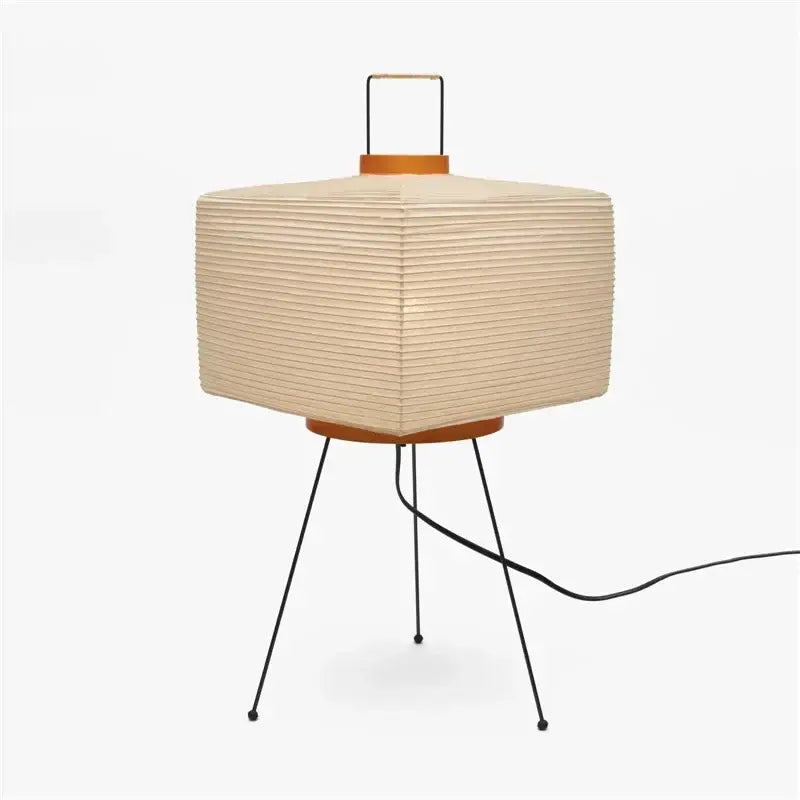 Modern geometric cream noguchi rice paper table lamp living room